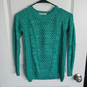 SO Women's Turquoise Crew Neck Sweater